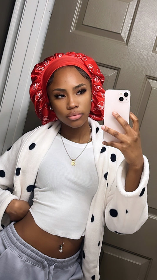 Reversible no tie Valentine’s Day Bonnet ❤️