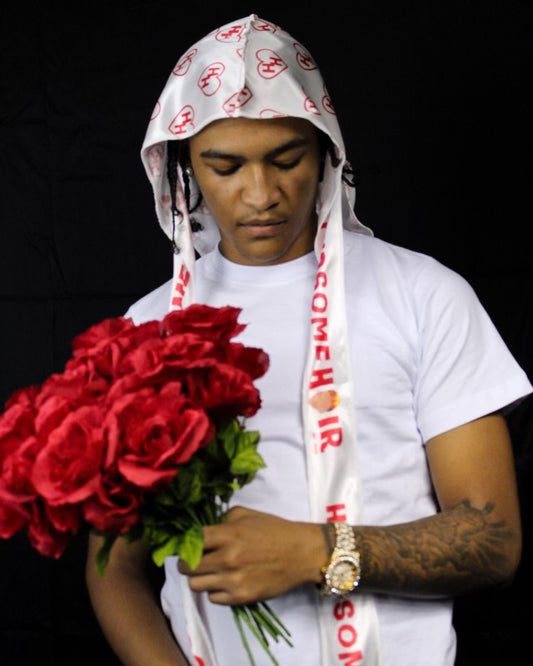 White & Red Reversible Durag