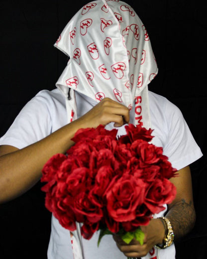 White & Red Reversible Durag